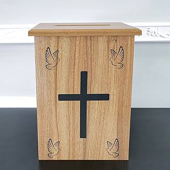 Amazon.com : Engineered Wood Tithes Offering Box Cross